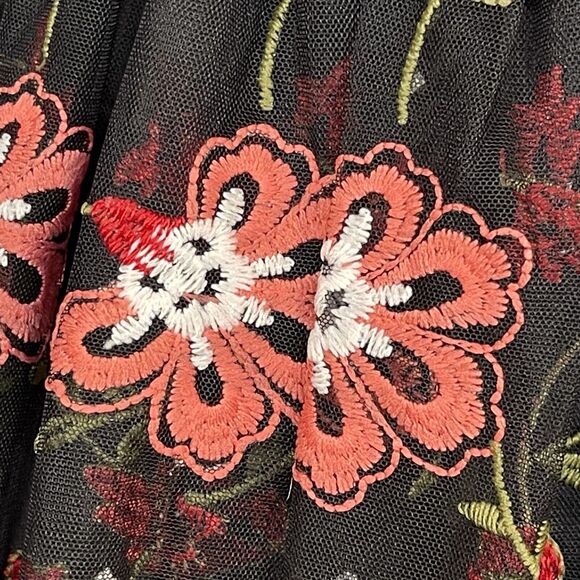 BCBGeneration One Shoulder Mini Dress Women Size 8 Multi Floral Embroidered Mesh - Picture 6 of 13